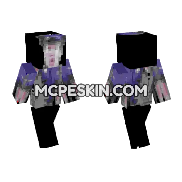 Purple Uniform Officer Minecraft Bedrock skin, front and back