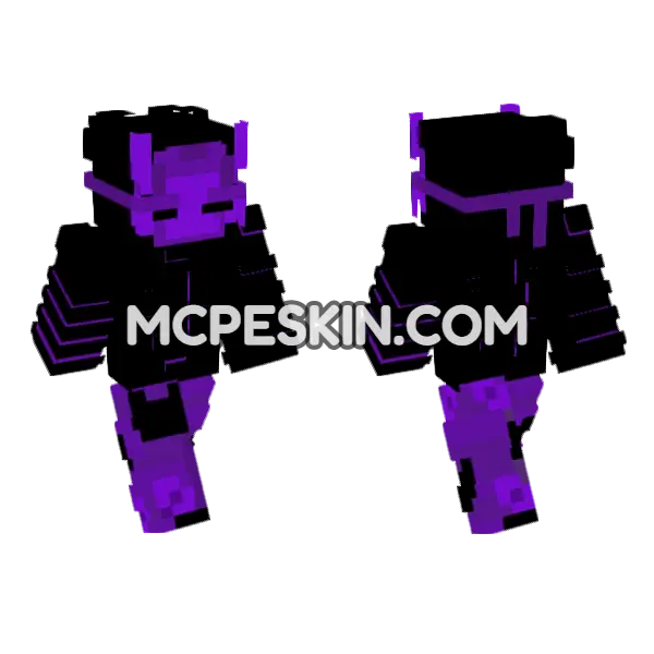 Purple Void 1 Minecraft Bedrock skin, front and back
