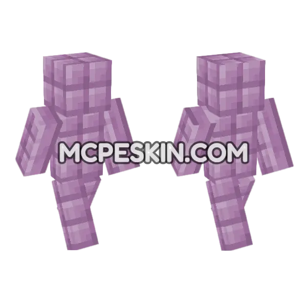 Purpur Pillar Minecraft Bedrock skin, front and back