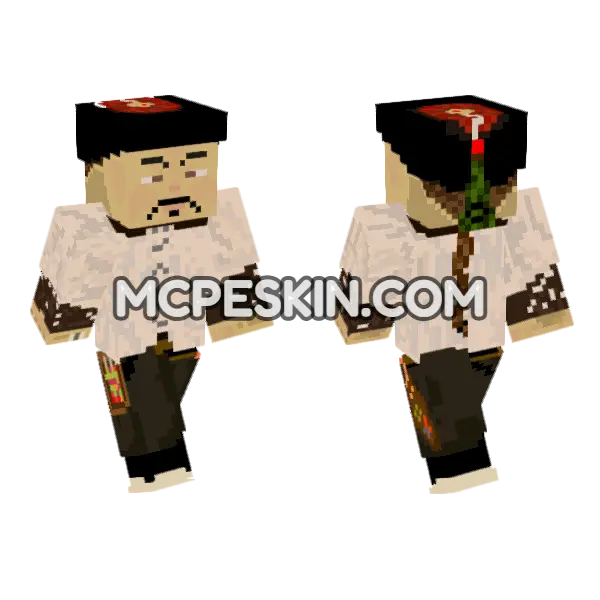 Qianlong Emperor Minecraft Bedrock skin, front and back