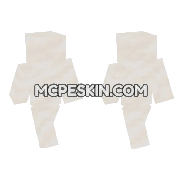 Quartz Block Bottom Minecraft Bedrock skin, front and back