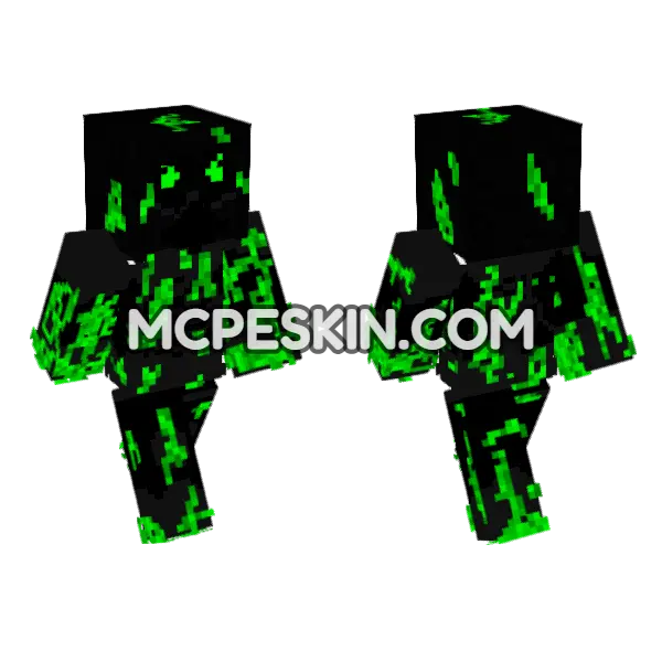 Radioactive Assassin Minecraft Bedrock skin, front and back
