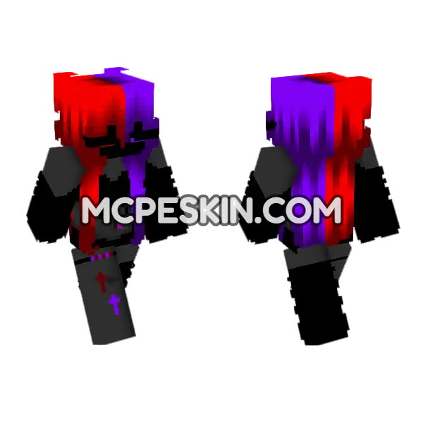 Radioactive XSPQRK Minecraft Bedrock skin, front and back