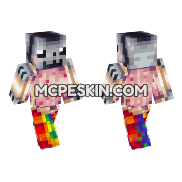 Rainbow Cat Minecraft Bedrock skin, front and back