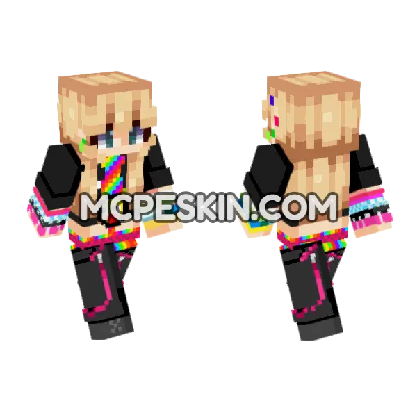 Rainbow Twitch Streamer, front and back