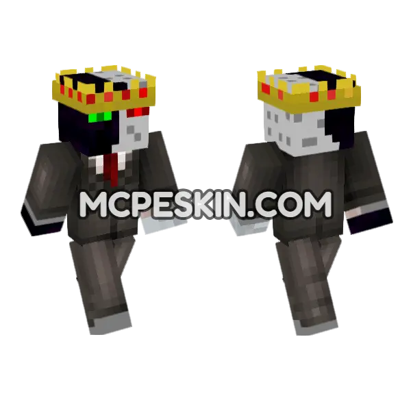 Ramboo Black Suit Minecraft Bedrock skin, front and back