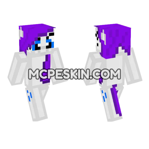 Rarity Minecraft Bedrock skin, front and back