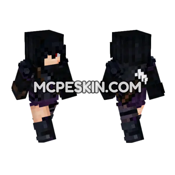 Raven Archer Minecraft Bedrock skin, front and back
