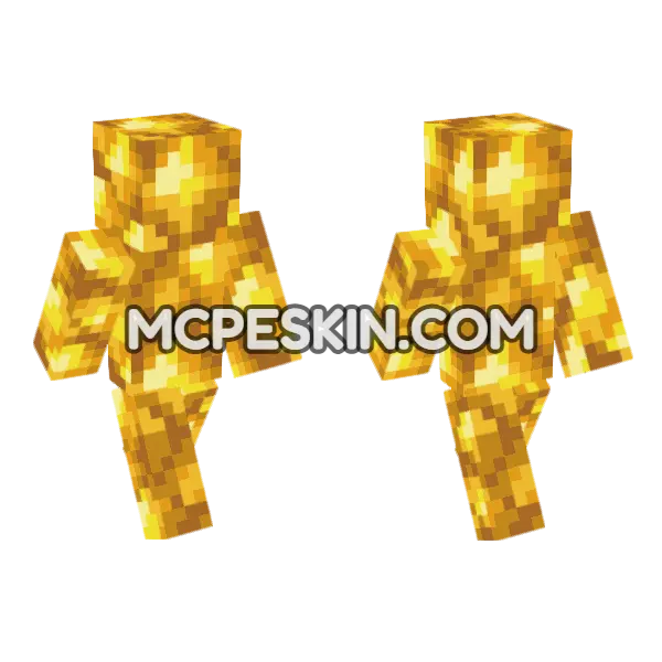 Raw Gold Minecraft Bedrock skin, front and back