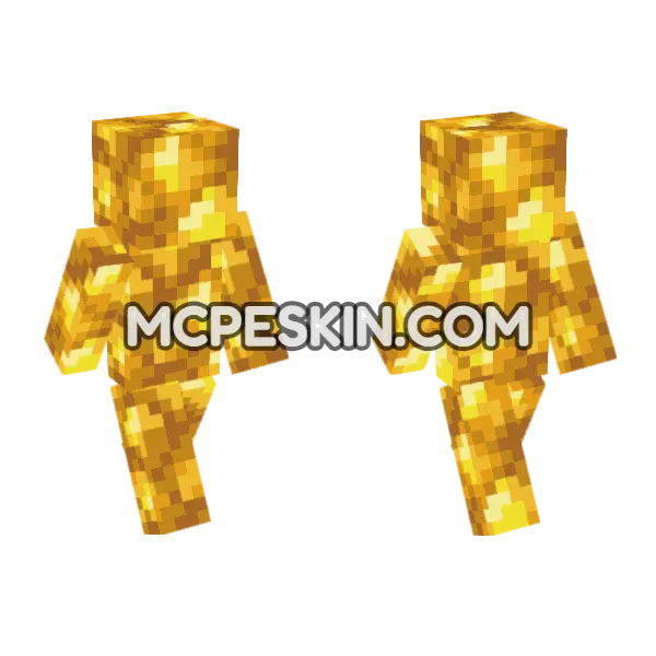 Raw Gold Skin Minecraft Bedrock skin, front and back