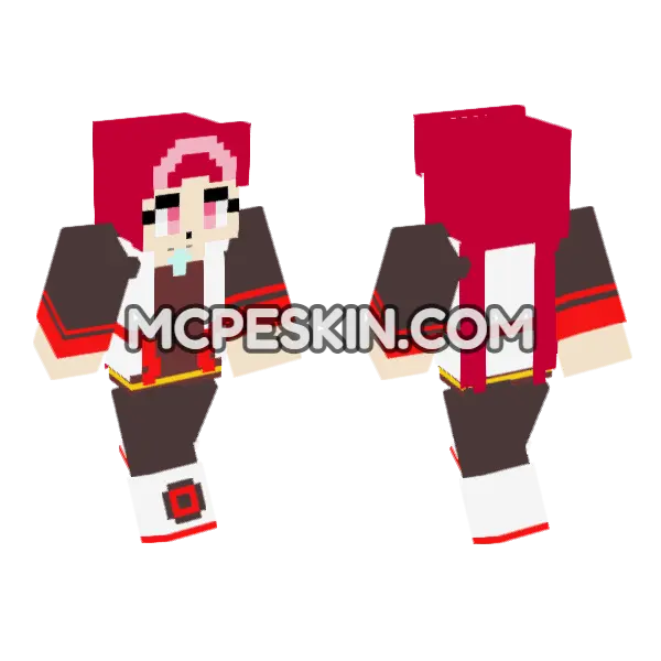 Realclass Opera Chan Minecraft Bedrock skin, front and back