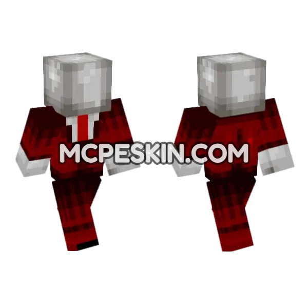 Red And Grey Suit Minecraft Bedrock skin, front and back