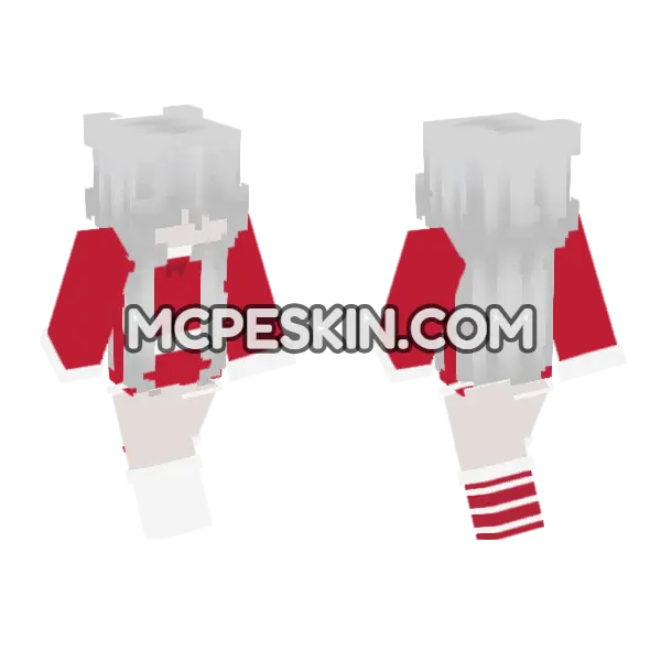 Red and White School Uniform, front and back
