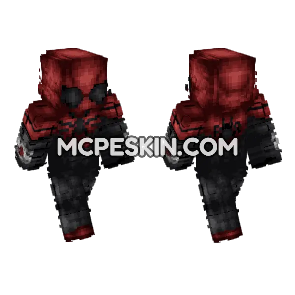Red Armored Knight Minecraft Bedrock skin, front and back