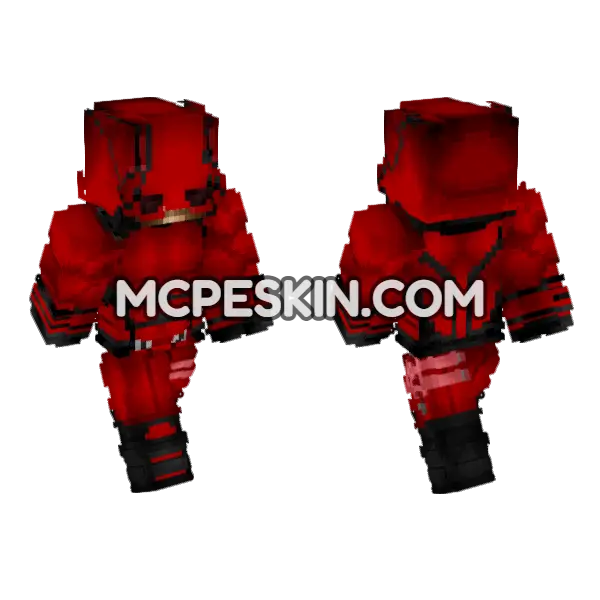 Red Armored Skin Minecraft Bedrock skin, front and back