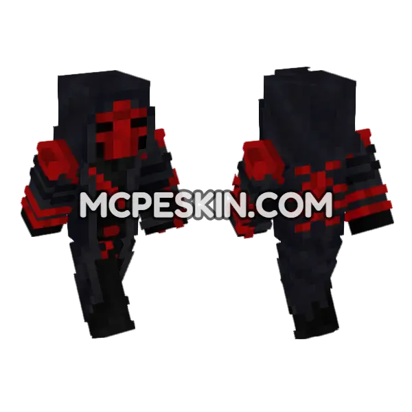 Red Assassin Minecraft Bedrock skin, front and back