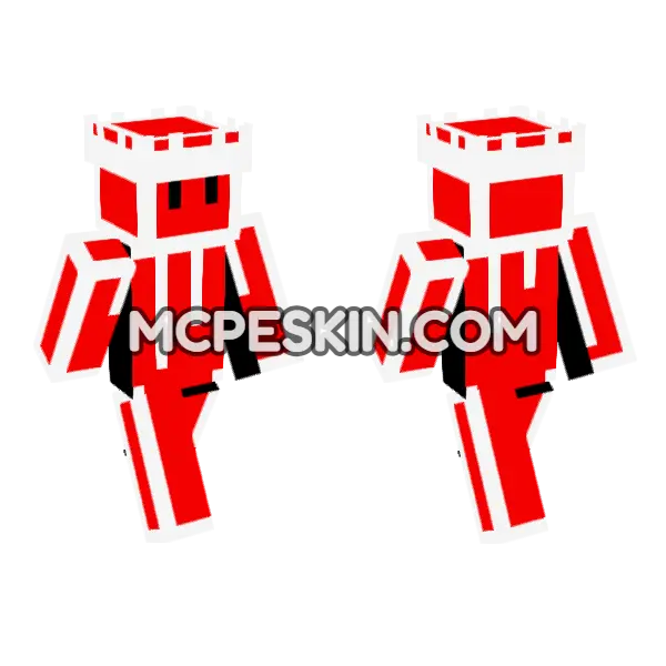 Red Bee Skin Minecraft Bedrock skin, front and back