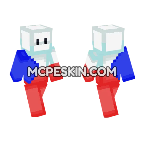 Red Blue Racer Minecraft Bedrock skin, front and back