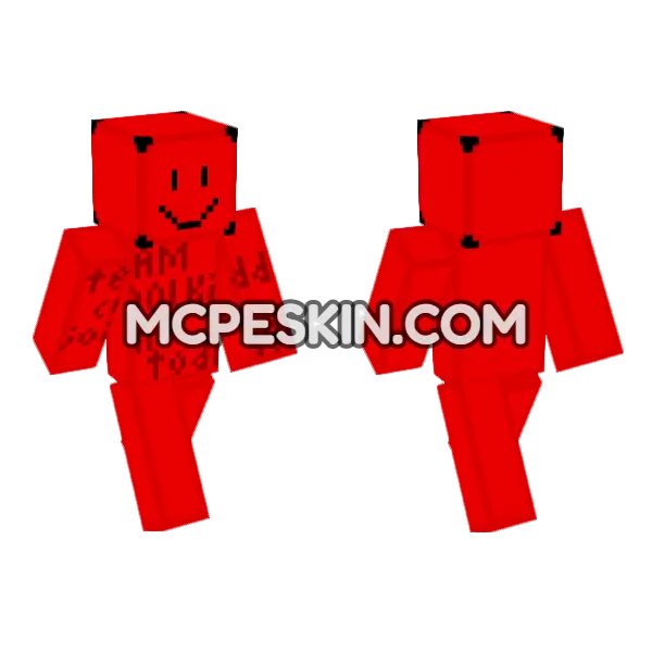 Red Brick Character, front and back
