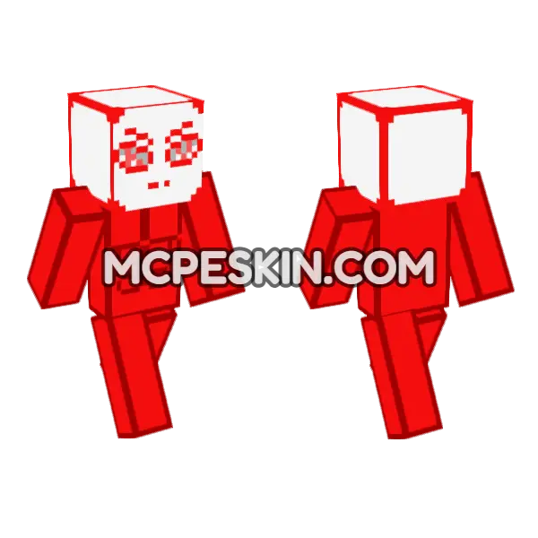 Red Brick Figure Minecraft Bedrock skin, front and back