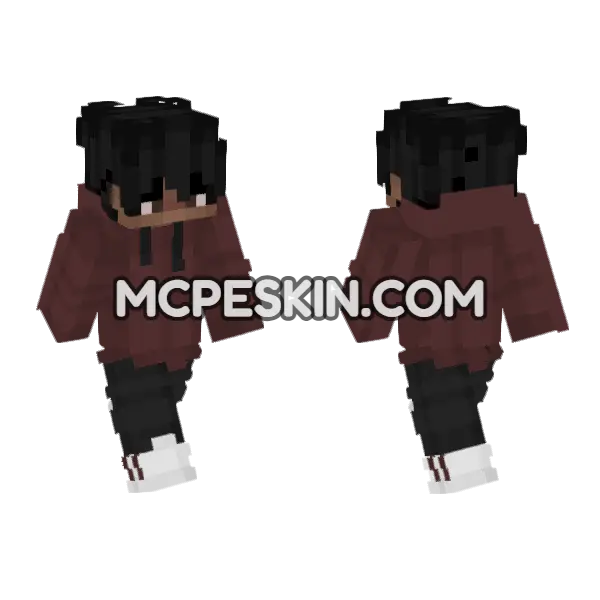 Red Chinnamon Minecraft Bedrock skin, front and back