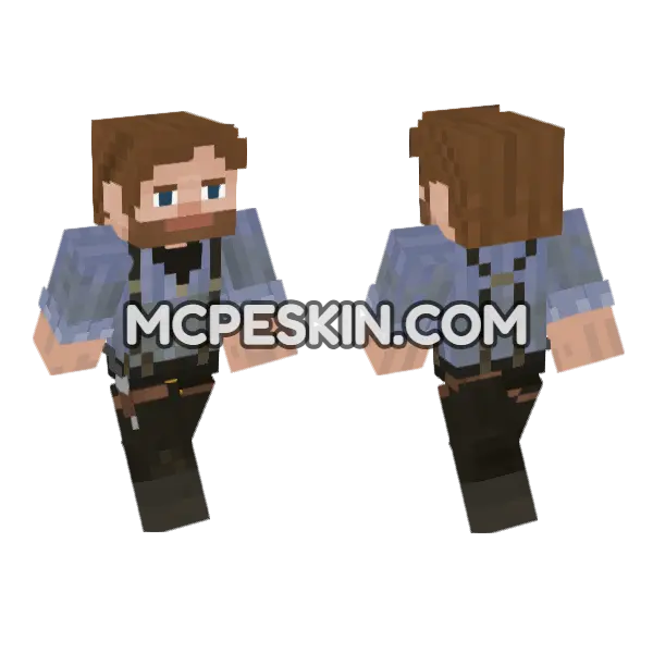 Red Dead Redemption 2 Arthur Morgan Minecraft Bedrock skin, front and back