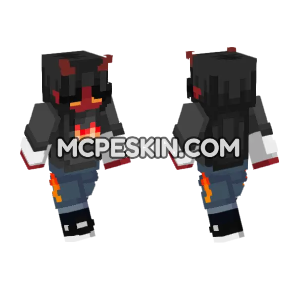 Red Devil Skin Minecraft Bedrock skin, front and back