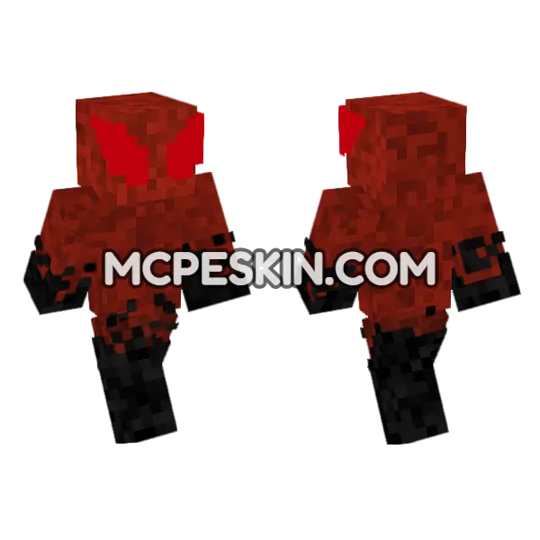 Red Eyes Minecraft Bedrock skin, front and back