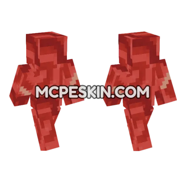 Red Glazed Terracotta Minecraft Bedrock skin, front and back