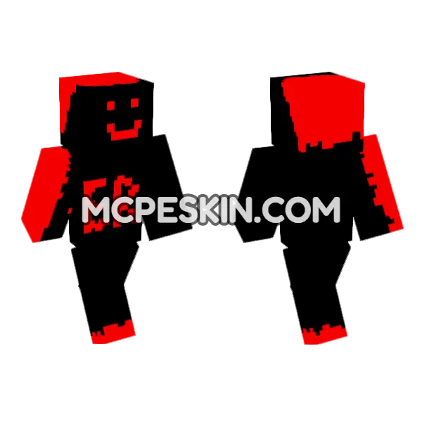 Red Glitch Man Minecraft Bedrock skin, front and back