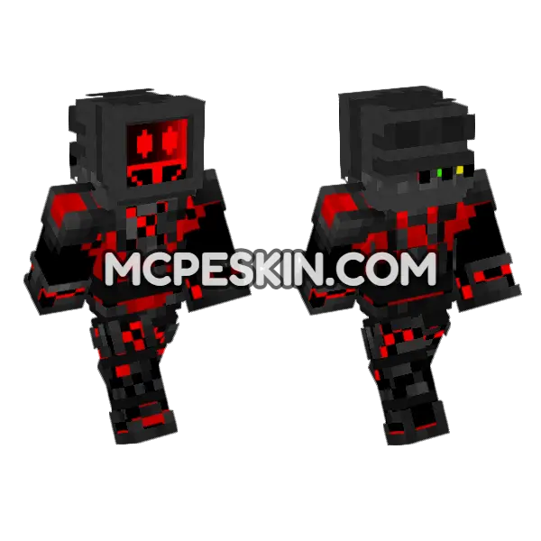 Red Glitch Warrior, front and back