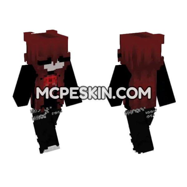 Red Haired Girl Minecraft Bedrock skin, front and back
