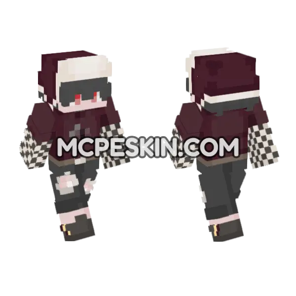 Red Harvest Minecraft Bedrock skin, front and back