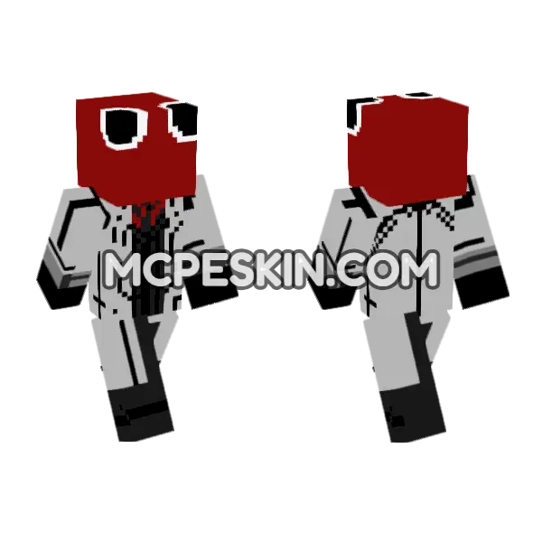 Red Hat Figure Minecraft Bedrock skin, front and back