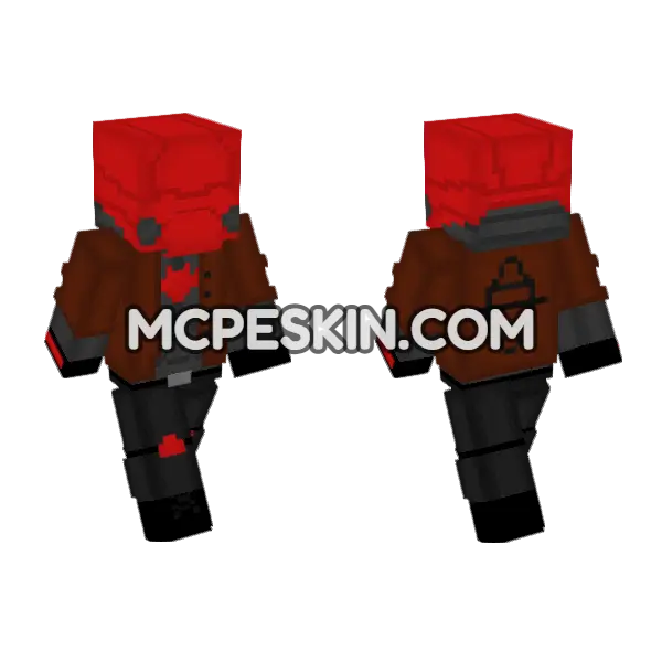 Red Hood Dccomics Minecraft Bedrock skin, front and back