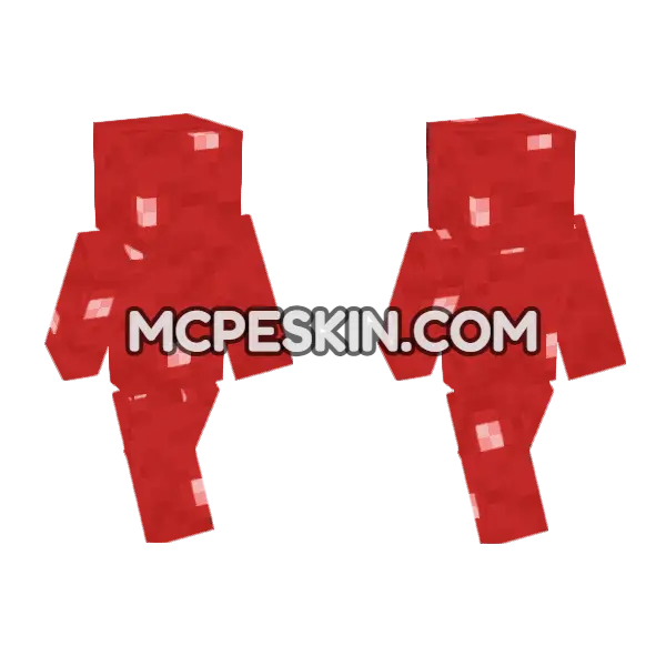Red Mushroom Block Minecraft Bedrock skin, front and back