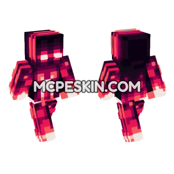 Red Neon Skin Minecraft Bedrock skin, front and back