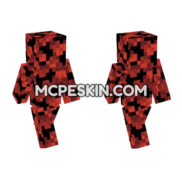 Red Poplar Leaves Minecraft Bedrock skin, front and back