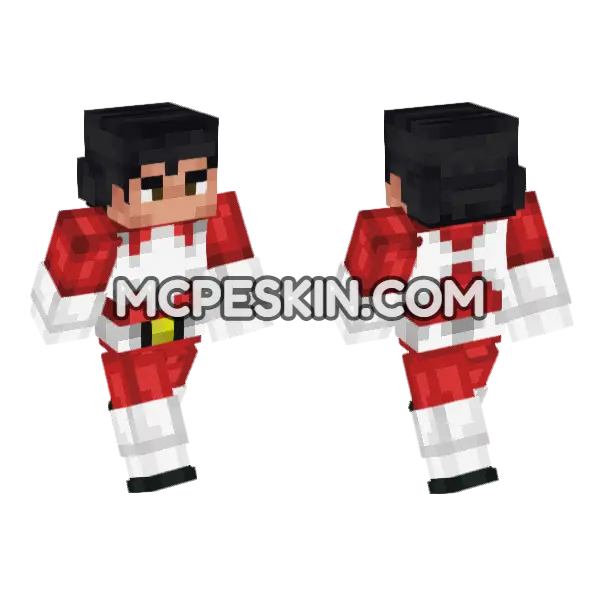 Red Ranger Jason Minecraft Bedrock skin, front and back