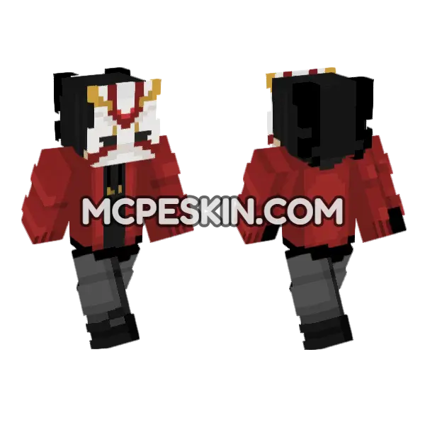 Red Samurai Outfit, front and back