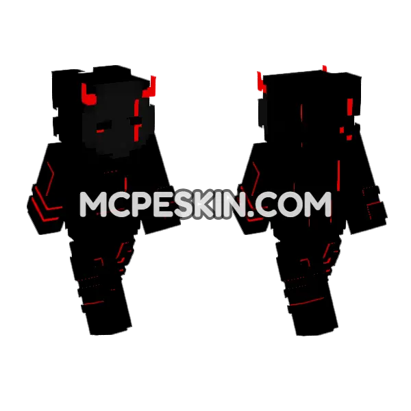Red Shadow Skin 4 Minecraft Bedrock skin, front and back