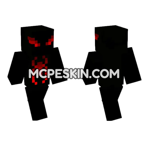 Red Shadow Skin 5 Minecraft Bedrock skin, front and back