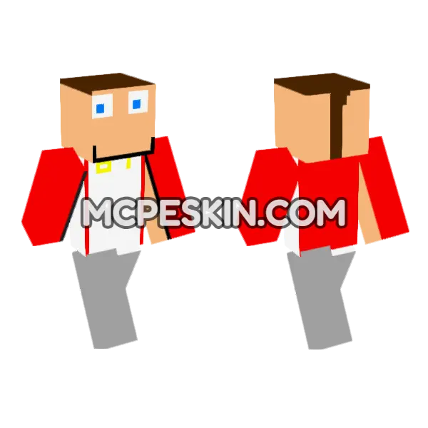 Red Sleeved Casual Outfit, front and back