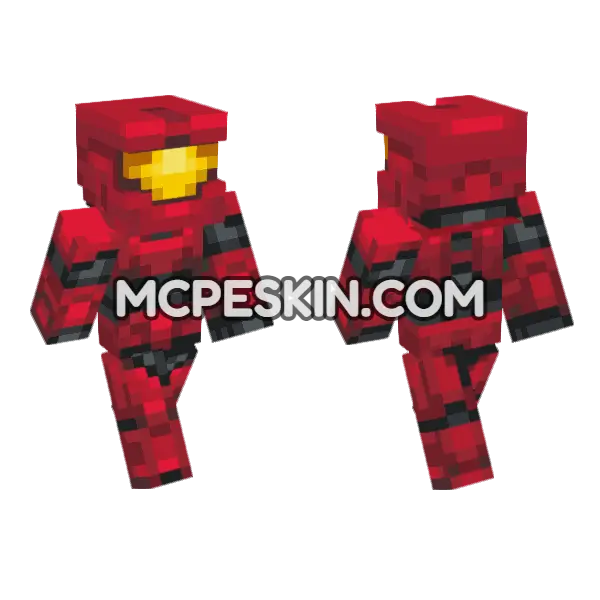 Red Spartan Armor Minecraft Bedrock skin, front and back
