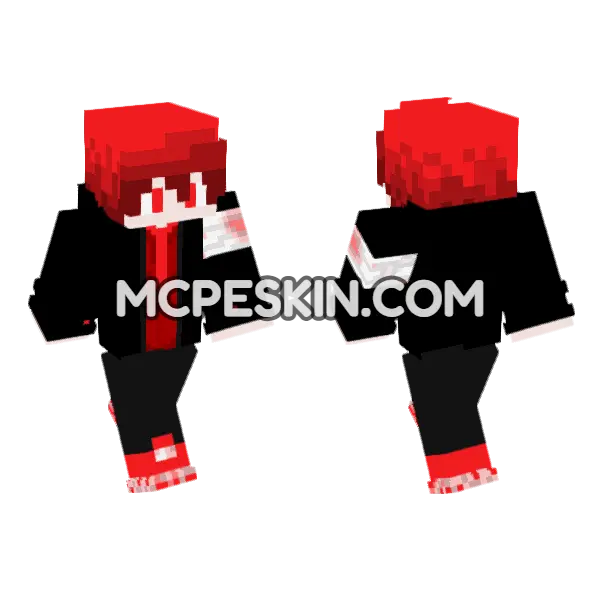Red The Survivalist Minecraft Bedrock skin, front and back