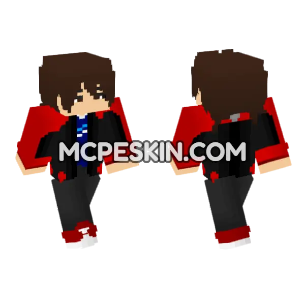 Red Trimmed Suit, front and back