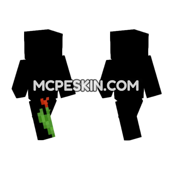 Red Tulip Minecraft Bedrock skin, front and back