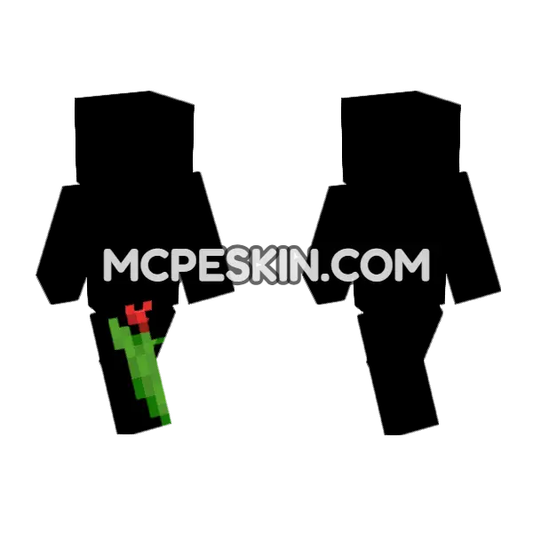 Red Tulip Minecraft Bedrock skin, front and back
