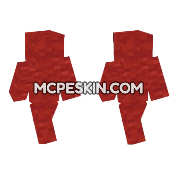 Red Wool Minecraft Bedrock skin, front and back