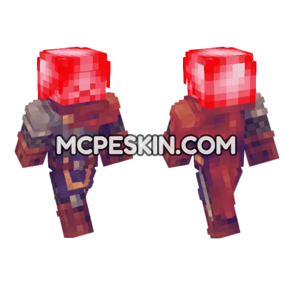 Redhead Minecraft Bedrock skin, front and back